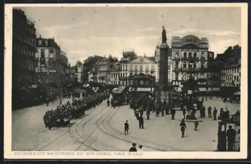 AK Lille, Aufziehen der Wachtparade auf dem Grande Place