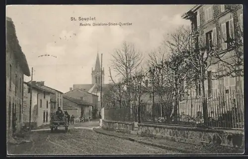 AK St. Souplet, Rechts Divisions-Stabs-Quartier, Fuhrwerk