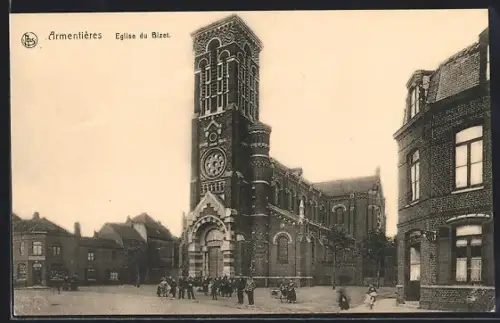 AK Armentières, Eglise du Bizet