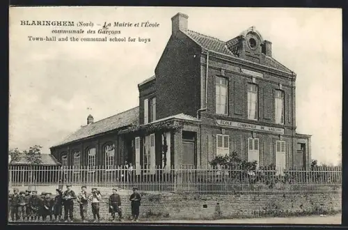 AK Blaringhem, La Mairie et l`École communale des Garcons