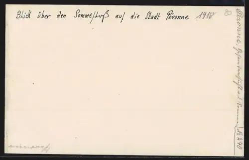 AK Péronne, Blick über den Sommefluss auf den Ort
