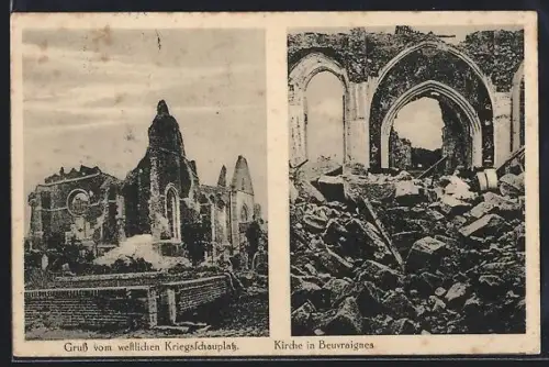 AK Beuvraignes, Westlicher Kriegsschauplatz, Kirche