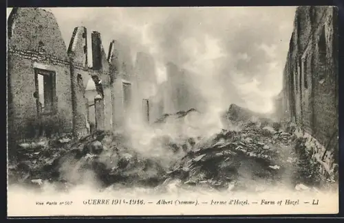 AK Albert /Somme, Guerre 1915-16, Ferme d`Hozel