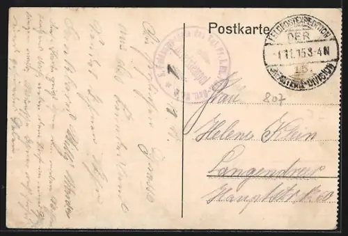 AK Roye, Kathedrale und Strassenpartie mit Soldaten