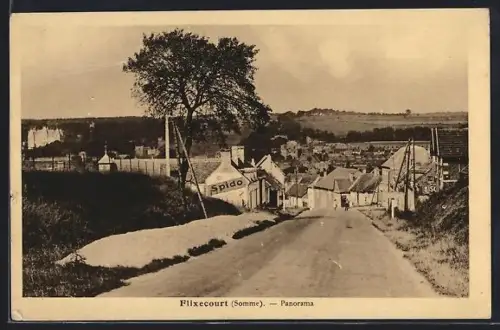 AK Flixecourt /Somme, Panorama mit Strassenpartie