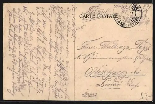 AK Peronne, Strassenpartie mit Cafe du Commerce