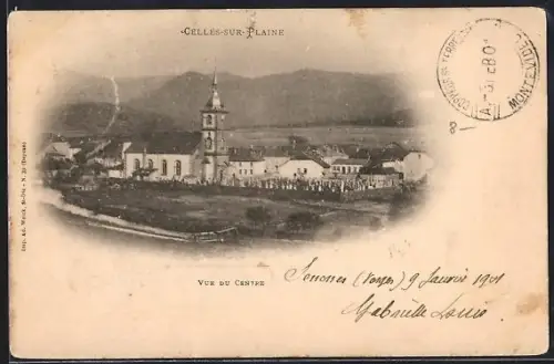 AK Celles-sur-Plaine, Vue du centre