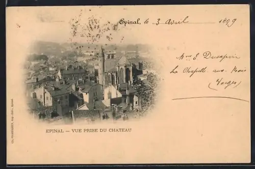 AK Epinal, Vue prise du chateau