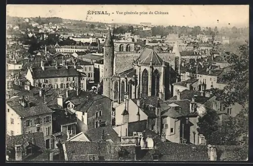 AK Épinal, Vue générale prise du Chateau