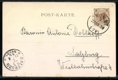 Lithographie Wien, Albrechtsplatz, Albrechtsbrunnen