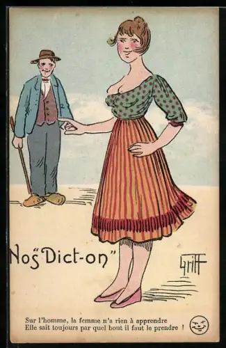 Künstler-AK Griff: Dame mit entblössten Brüsten am Strand