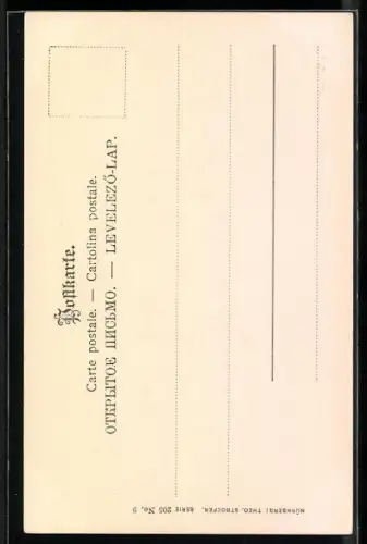 Künstler-AK Theo Zasche: Dame mit Schweinchen im Korb