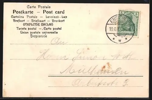 AK Ensisheim, Rathaus mit Denkmal Rudolf v. Habsburg