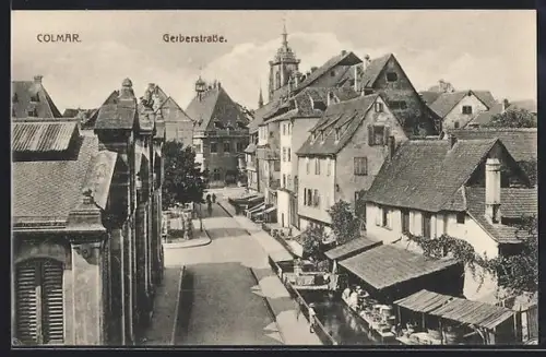 AK Colmar, Gerberstrasse aus der Vogelschau