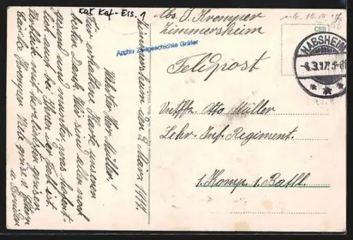 AK Mülhausen i. E., Marktplatz mit Rathaus, Litfasssäule