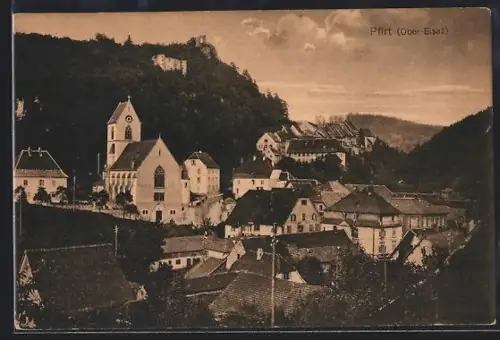 AK Pfirt /O.-Els., Totalansicht aus der Vogelschau