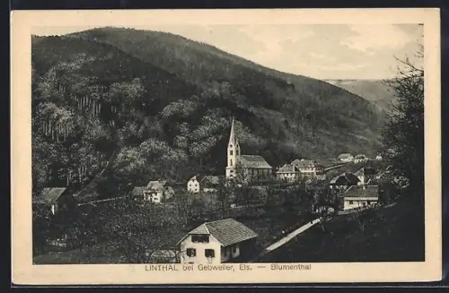 AK Linthal bei Gebweiler, Blumenthal, Ortsansicht aus der Vogelschau