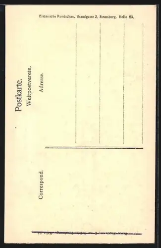AK Eguisheim, Strassenpartie mit Fässern