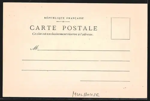 Künstler-AK Mülhausen, Faubourg du Miroir mit Kutsche und Reitern