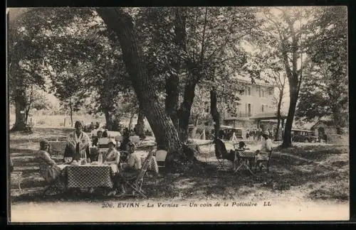 AK Evian, La Verniaz, Un coin de la Potinière