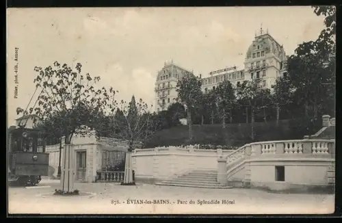 AK Évian-les-Bains, Parc du Splendide Hôtel