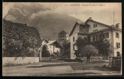 AK Samoens, Entrée du Parc et l`Eglise