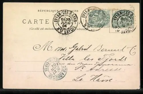 Künstler-AK Evian-les-Bains, Panorama