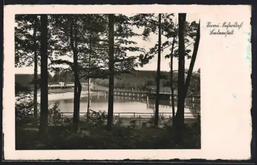 AK Sorau-Seifersdorf, Durchblick zur Badeanstalt