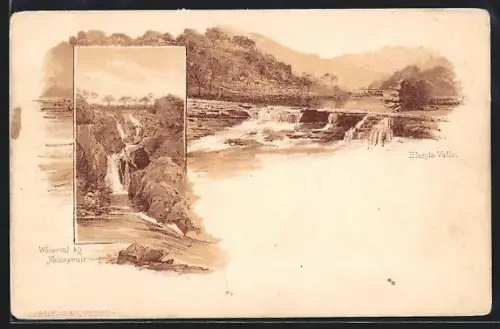 Lithographie Elandsvallei, Waterval bij Nelsspruit