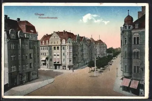 AK Glogau, Blick in die Hohenzollernstrasse