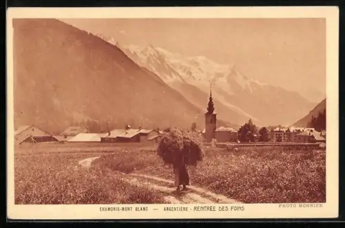 AK Chamonix, Argentière, rentrée des foins