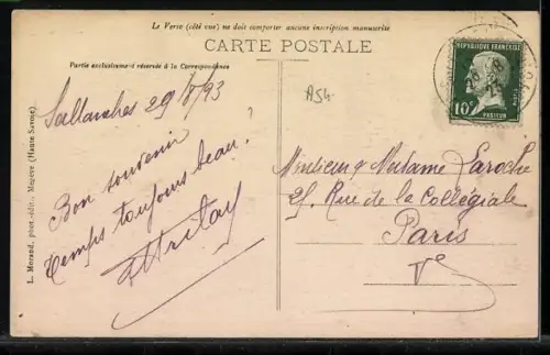 AK Saint-Martin-sur-Arve, La Croix du Pont et le Mont-Blanc