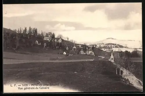 AK Megève, Vue générale du Calvaire