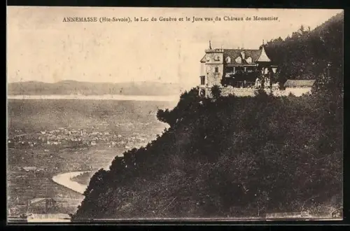 AK Annemasse, Le Lac de Genève et le Jura vus du Château Monnetier