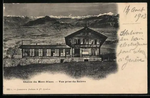 AK Chaîne du Mont-Blanc, Vue prise du Salève