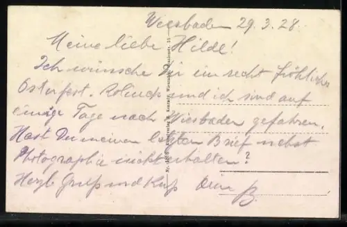 AK Wiesbaden, Kurhaus mit Staatstheater und Strassenbahn aus der Vogelschau