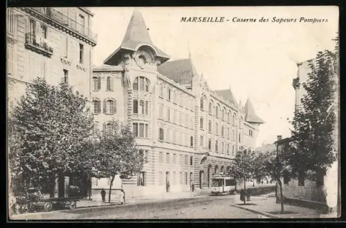 AK Marseille, Caserne des Sapeurs Pompiers, Strassenbahn