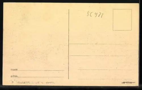 AK Amsterdam, Post-Kantoor, Strassenbahn