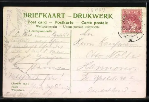 AK Amsterdam, Nieuwe Brug, Brückenpartie mit Strassenbahn