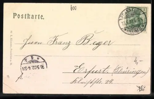 AK Frankfurt a. M., Kaiserstrasse mit Strassenbahn