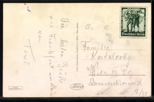 AK Frankfurt a. M., Eschenheimer Turm mit Strassenbahn