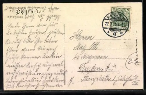 AK Berlin, Friedrichsbrücke mit Strassenbahn und Börse