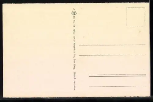 AK Den Haag, Hofvijver met Gevangenpoort, Strassenbahn