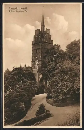 AK Rostock i. Meckl., Wall und Kröpeliner Tor