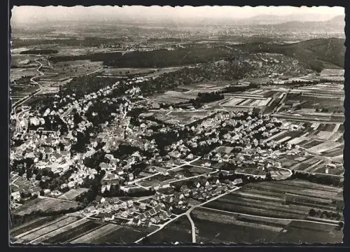 AK Gomaringen, Fliegeraufnahme des Ortes mit Umgebung