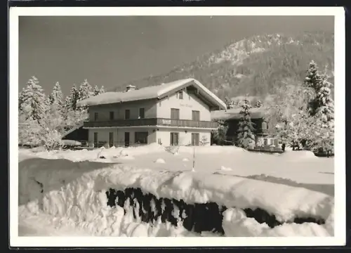 AK Ruhpolding /Obb, Haus Berger im Winter, Inh. Alois Berger, Zellerstrasse 17