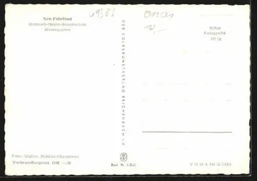 AK Neu Fahrland, Heinrich-Heine-Sanatorium, Rosengarten