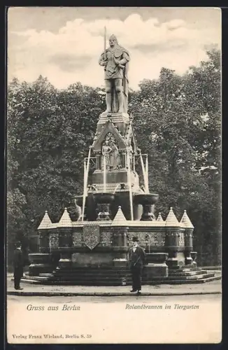 AK Berlin-Tiergarten, Rolandbrunnen