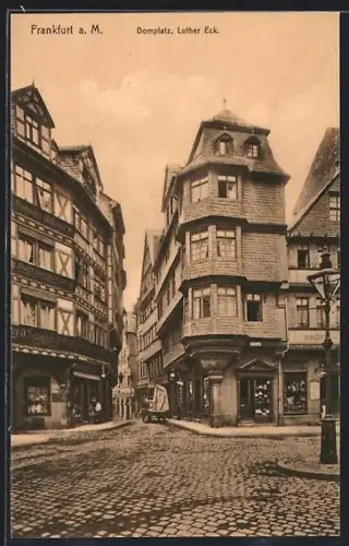 AK Alt-Frankfurt, Domplatz mit dem Luther Eck