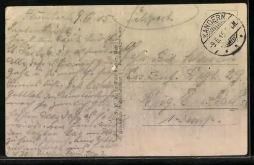 AK Buxiéres, Strassenpartie mit Wohnhäusern und Soldaten